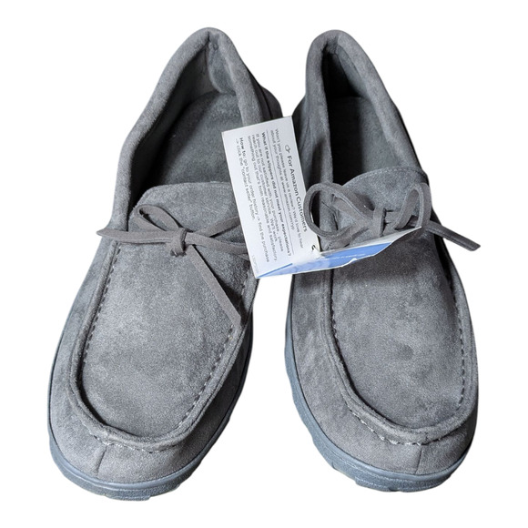 Lazy Steps Men's Moccasin Slippers - Size 12 - Gray - New - Indoor/Outdoor - Picture 2 of 7